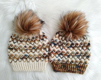 Pomona Beanie Knitting Pattern: Floral Stitch, Herbology Inspired (PDF Digital Download)