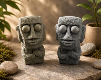 Moai Stress Relief Squeeze Toy Slow Rising Stone Face Squishy Funny Desk Toy Anxiety Relief Gift for Kids Teens Adults Toy, Stress Toy