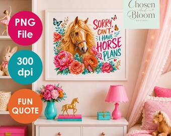 Horse Lover Printable Wall Art | Floral Horse Quote Decor (Digital Download)