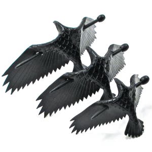 Leather Raven Hair Pin, Handmade Raven Stick Barrette In Three Sizes, Black Crow Hair Slide, Hair Accessory  - MADE Upon ORDER