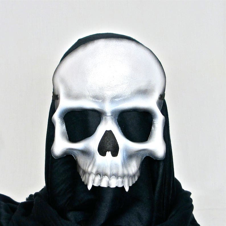 Skull Mask Leather Halfmask Skeleton Costume Angel Of Grim Reaper Baron Sa Cosplay M245