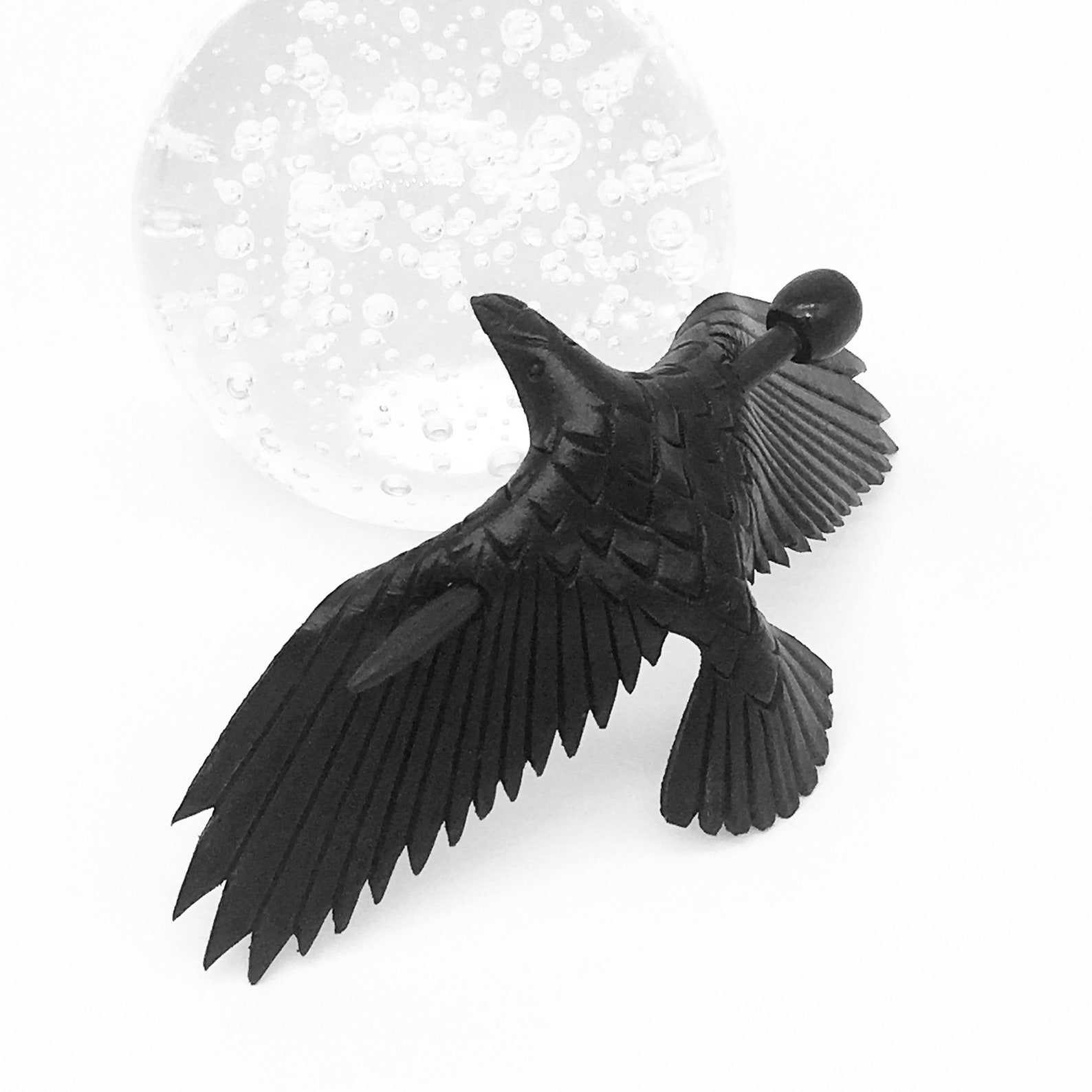 Leather Raven Hair Pin sm. Handmade Raven Stick Barrette Etsy