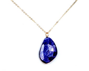 Blue moonstone necklace