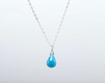 Turquoise Drop Necklace, non-tarnish hypoallergenic