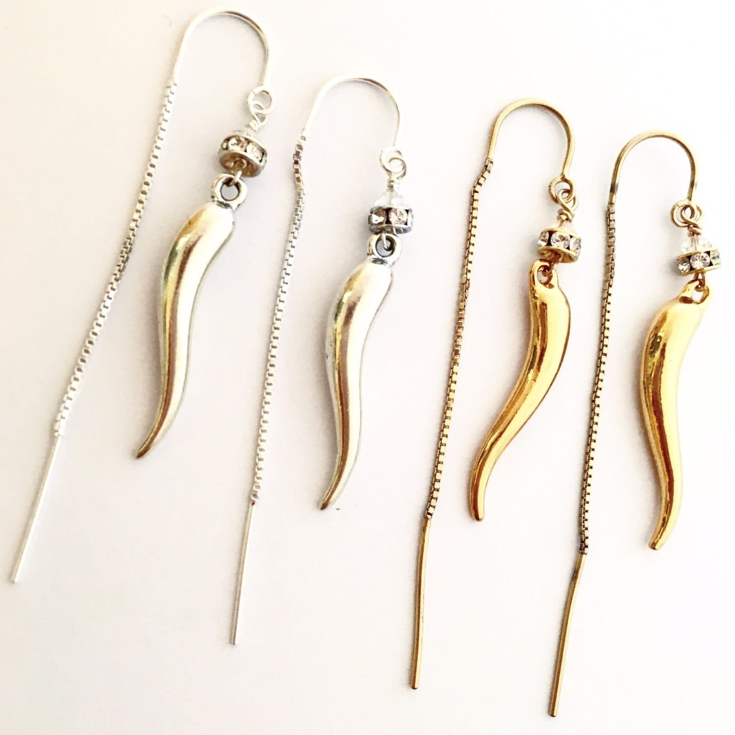 Parts of Four Little Horn Pendant earring - Black