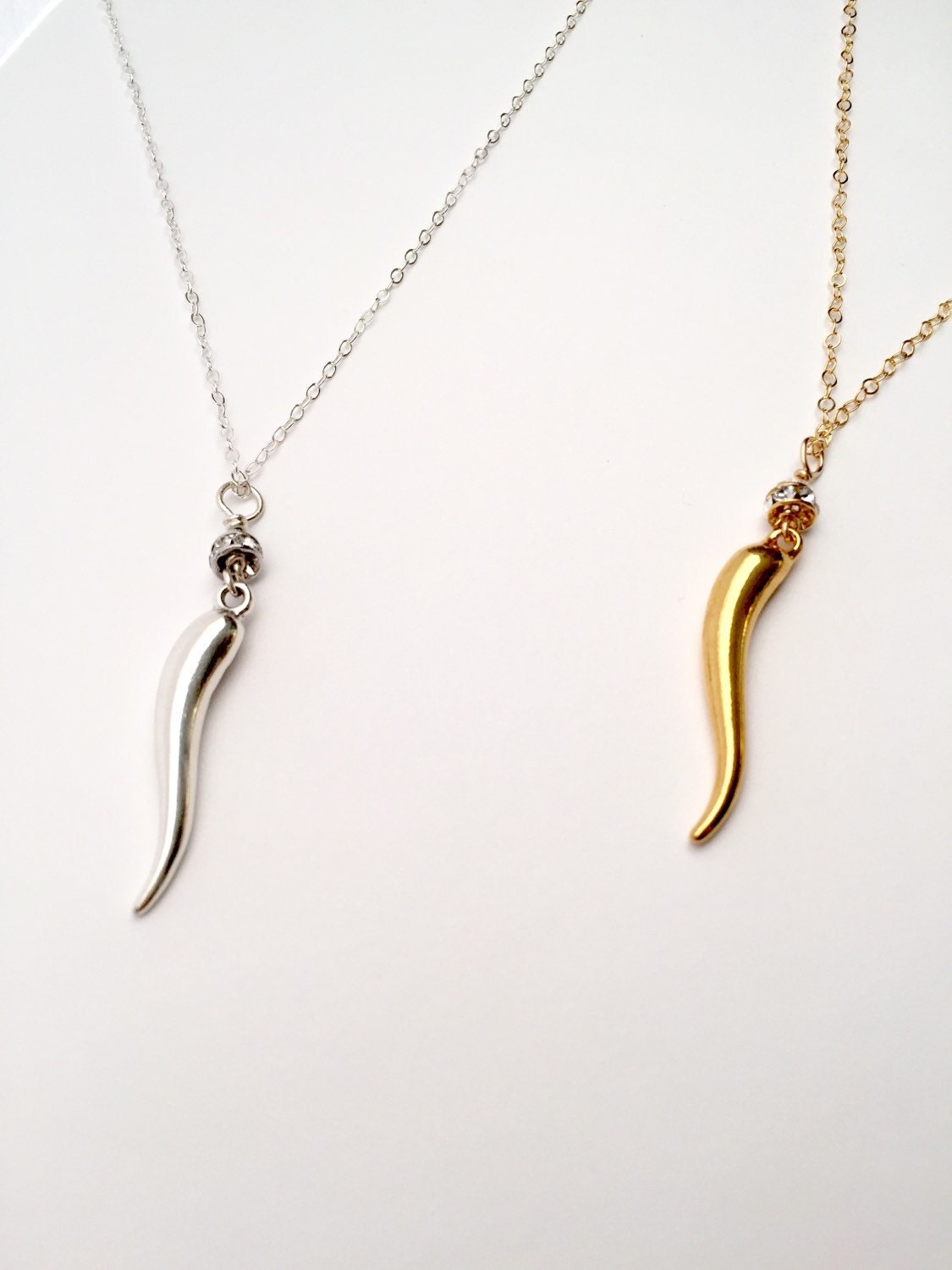 Italian Horn Necklace, Italian Horn Gold Necklace, Italian Horn Jewelry
