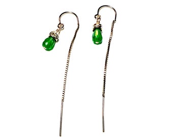 Jade sparkle thread earrings