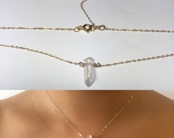 Quartz Point Choker Necklace, non-tarnish hypoallergenic jewelry