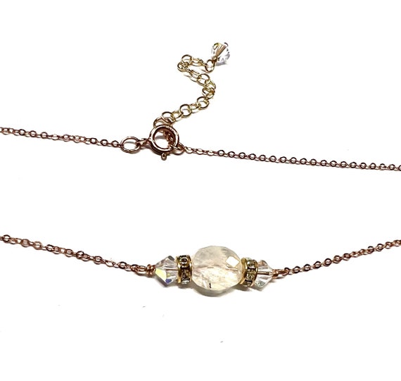 Moonstone Semi Precious Choker Necklace, Non-tarnish