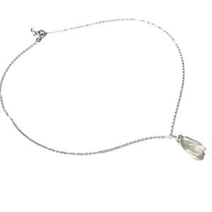 Moonstone semi-precious drop necklace, non-tarnish hypoallergenic jewelry