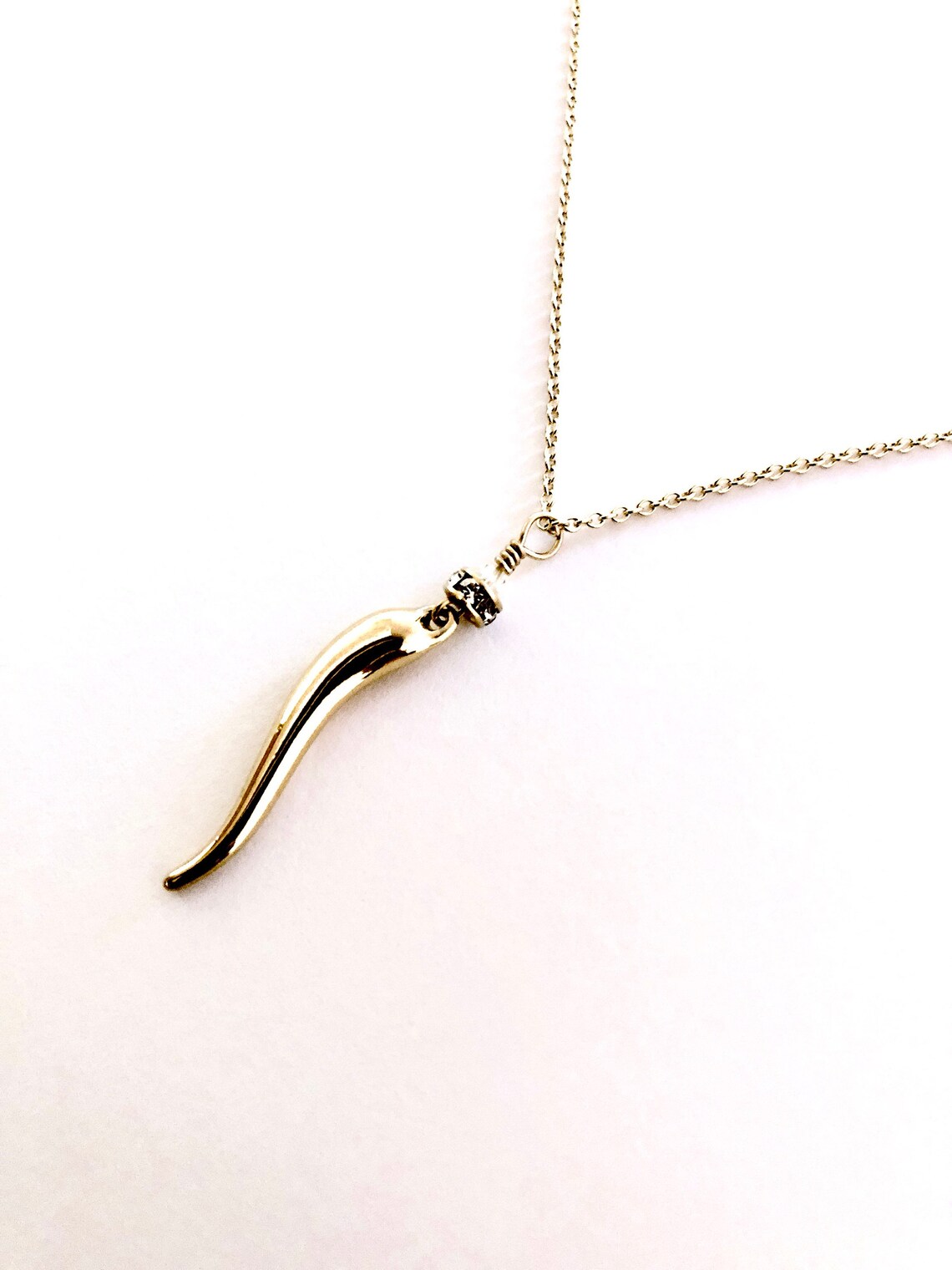 Italian Horn Necklace, Italian Horn Gold Necklace, Italian Horn Jewelry