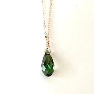 Swarovski Crystal droplet necklace, crystal drop briolette non-tarnish hypoallergenic jewelry