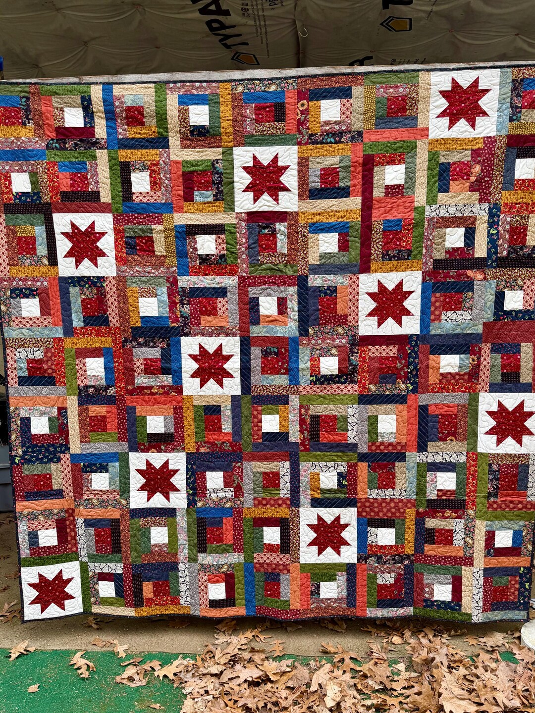 Lone Star Log Cabin Quilt - Etsy