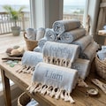 Personalized Turkish Towel, Custom Embroidered Beach Towel, Bridesmaid Proposal Gift, Monogrammed Peshtemal, Sand Free Beach Wrap, Boho Gift product logo