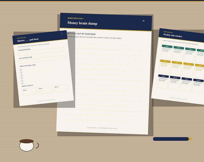 ADHD Annual Planner Printable | Quarterly & Monthly Goal Planne