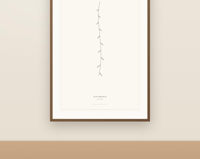 Olive Branch Line Art Printable | Botanical Study Prin