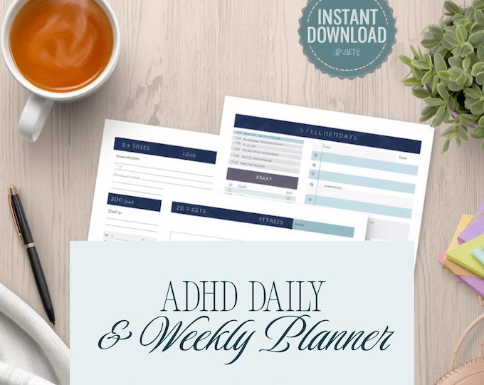ADHD Daily Weekly Planner Printable | Simple