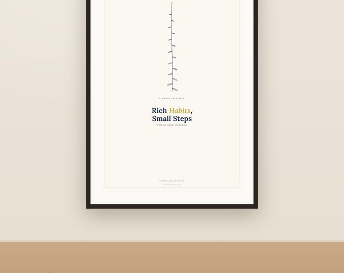 Rich Habits Printable Wall Art | Finance Mindset Quote