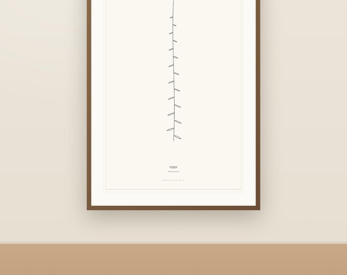 Fern Line Art Printable | Botanical Study Print