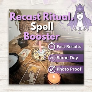 Spell Booster Recast Reading – Same Day Digital Ritual Report, Energy Refresh, Follow Up Intention & Photo Proof