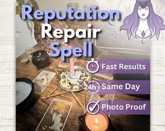 Hechizo de reparación de reputación con lectura de tarot | Eliminación de chismes el mismo día, favor público, respeto, confianza y PDF personalizado.