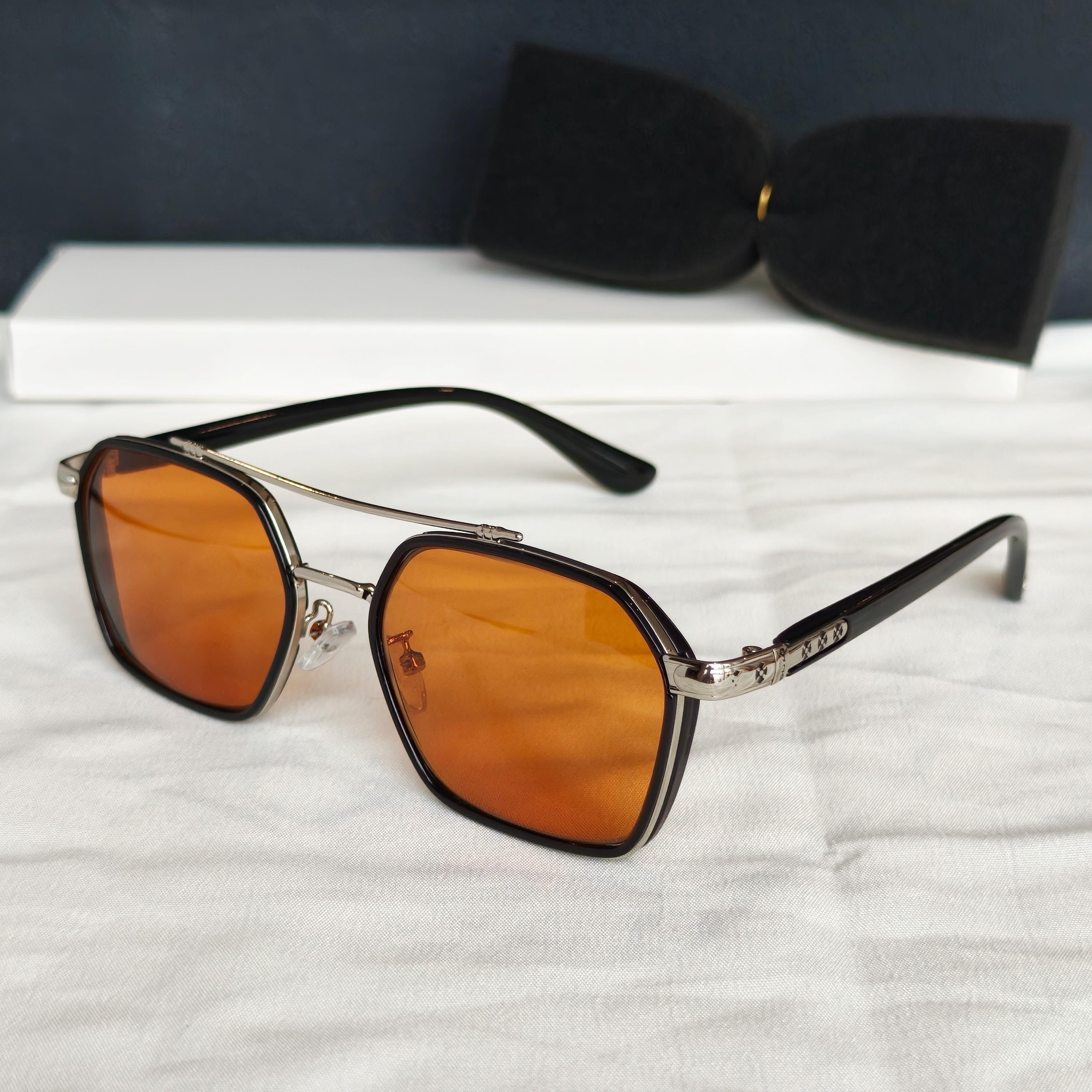Vintage Square Orange Sunglasses - Etsy display picture 1