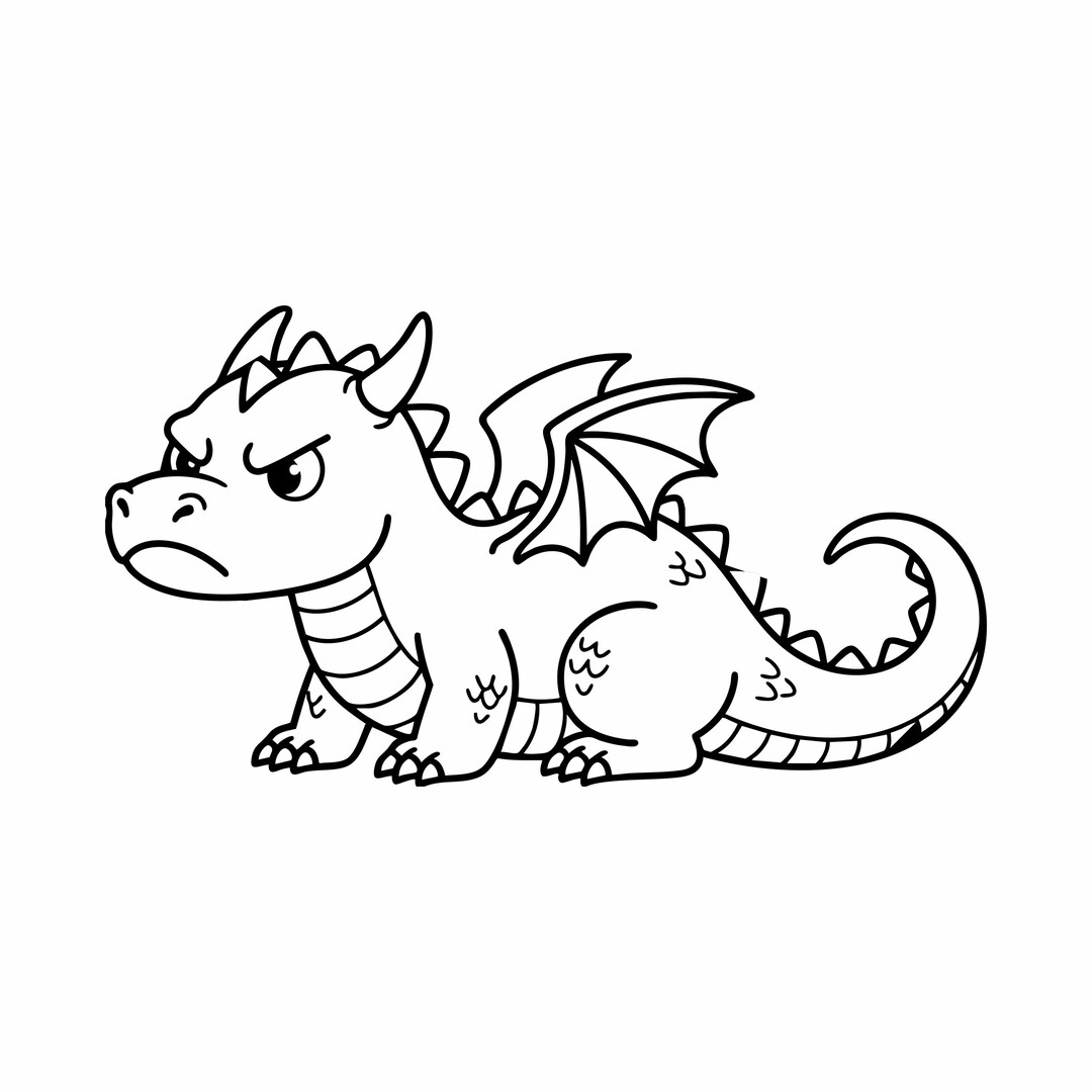 Fancy Dragon Vector File Dragon SVG PNG | Fantasy Dragon Vector Cut File for Cricut Silhouette ...