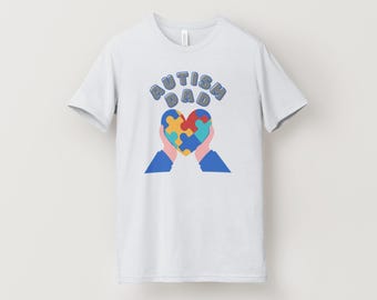 Autism Dad Shirt - Neurodiversity Awareness Tee Puzzle Heart Support Shirt for Dads Gift for Autism Dad - Proud Dad of Special Needs Child