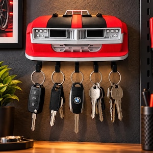 Classic Muscle Car 3D Printed Wall Key Holder – 5 Hooks