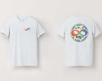 Autism Awareness Infinity Shirt - Neurodiversity  Respect, Equality, Support - Front & Back  T-Shirt  Inclusive Gift for Autism Supporters