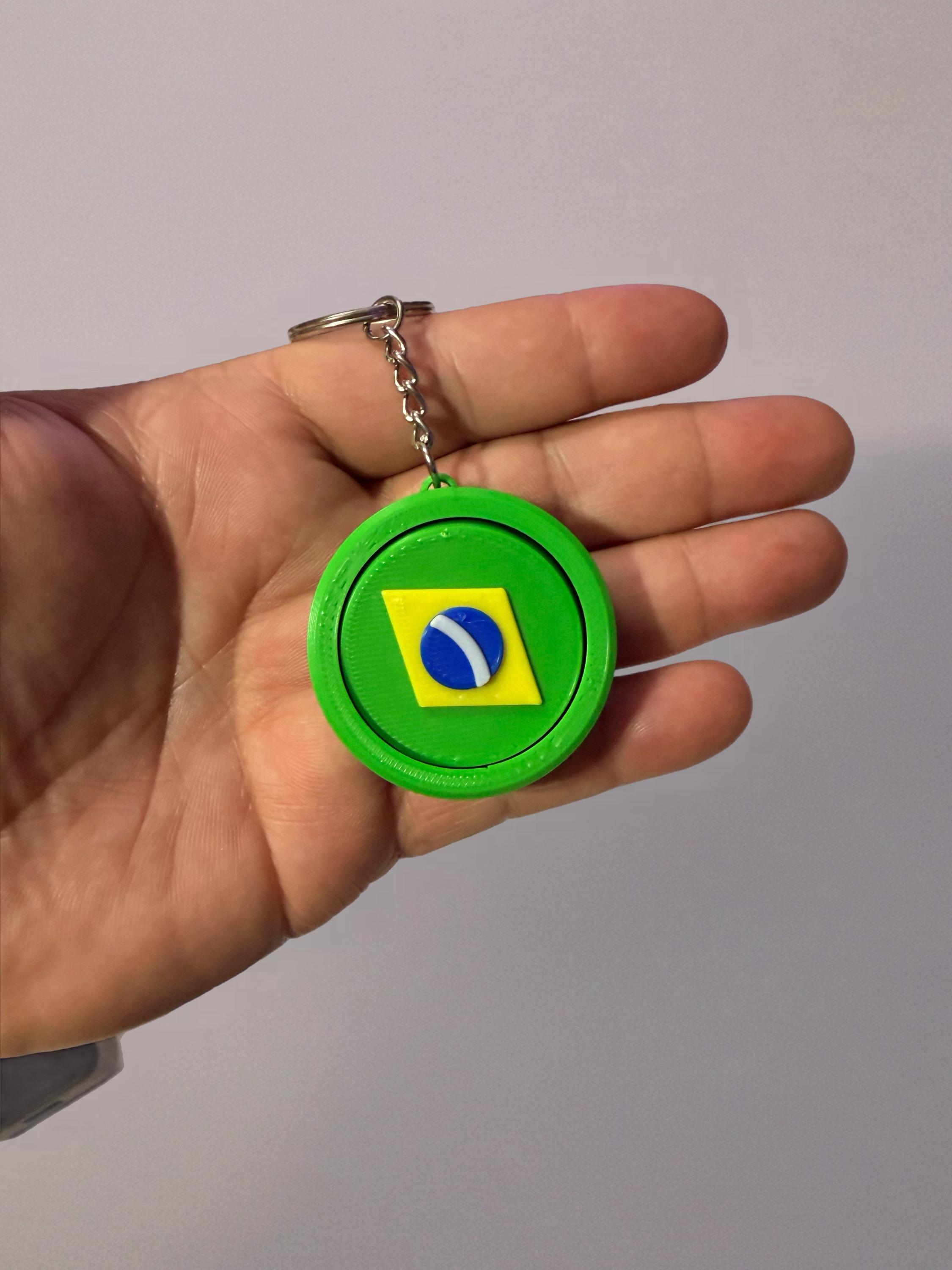 Brazil Flag Rotating Keychain - 3D Printed Spinner Fidget Toy ...