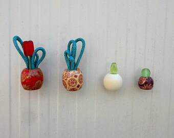 Mini aimants faits main | Petites perles décoratives pour réfrigérateur | uvres d'art fonctionnelles uniques