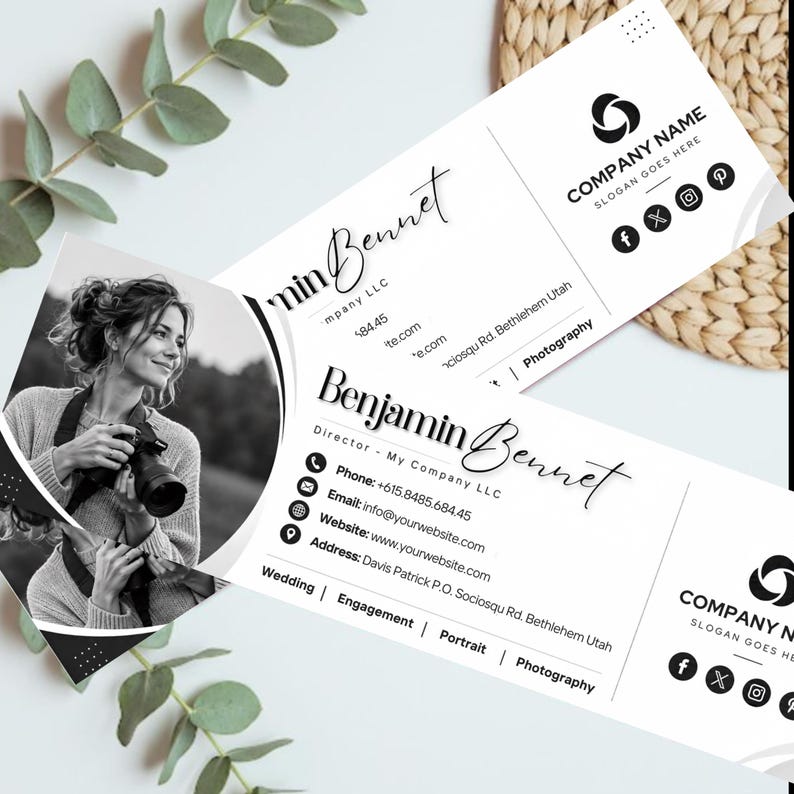 Email Signature Example Website Editable Email Signature Template, Professional Canva Email Footer ...