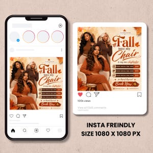 Fall Booking Flyer, Fall Szn Sale Flyer, September Booking Flyer, Autumn Beauty Flyer, Lash Nails Braids MUA Wig Install, Canva Template