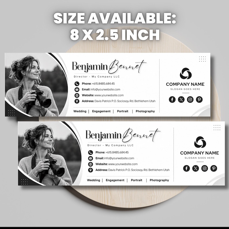 Email Signature Example Website Editable Email Signature Template, Professional Canva Email Footer ...