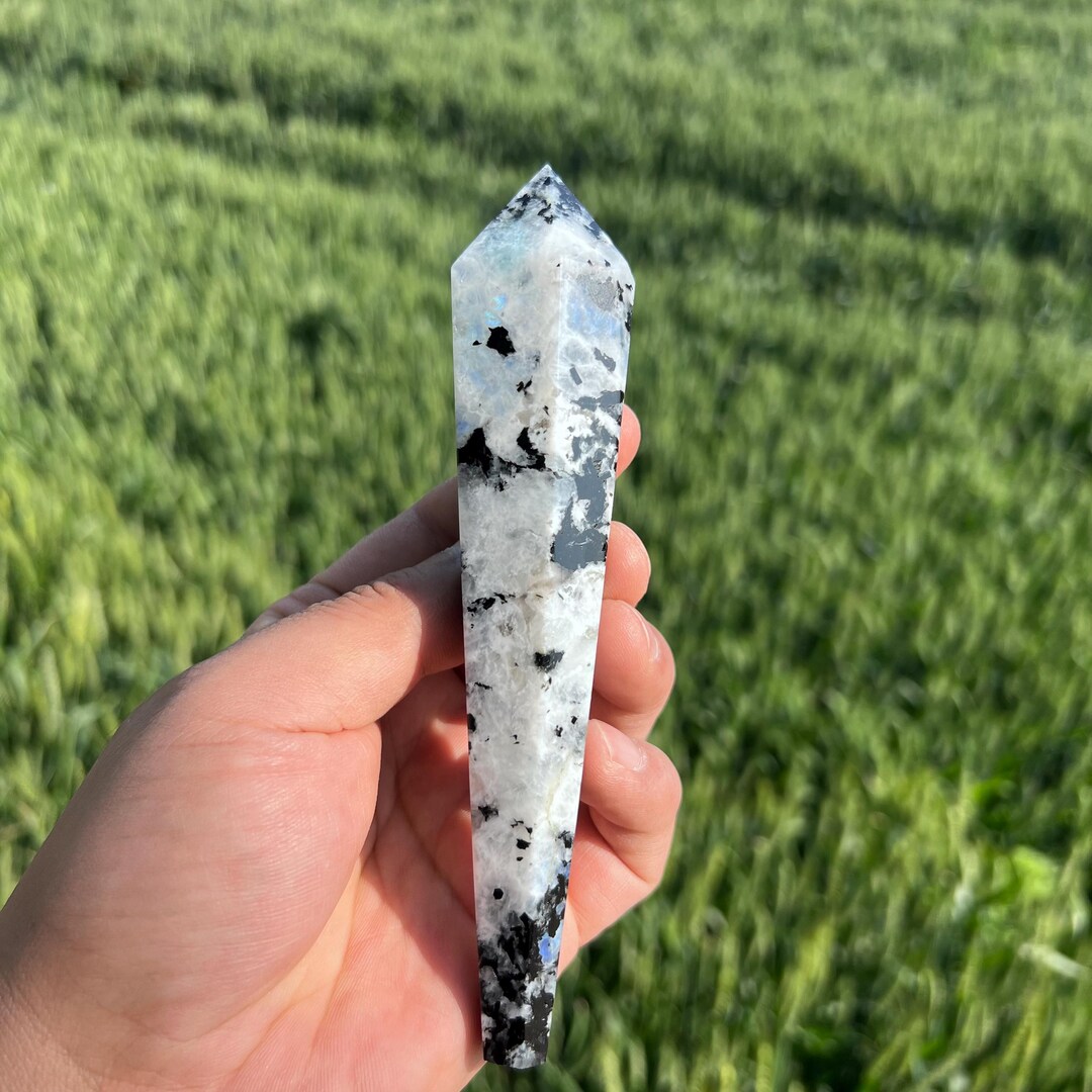 Moonstone Point Wand Scepter|hand-carved Crystal Magic Wand|third Eye ...