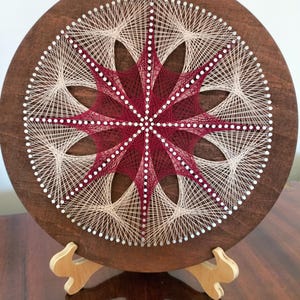 String Art Mandala - Red Star Flower