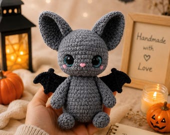 Halloween Bat Crochet Pattern PDF | Cute Amigurumi Bat Pattern | Kawaii Bat Plush Tutorial | Spooky Crochet Pattern | Instant Download