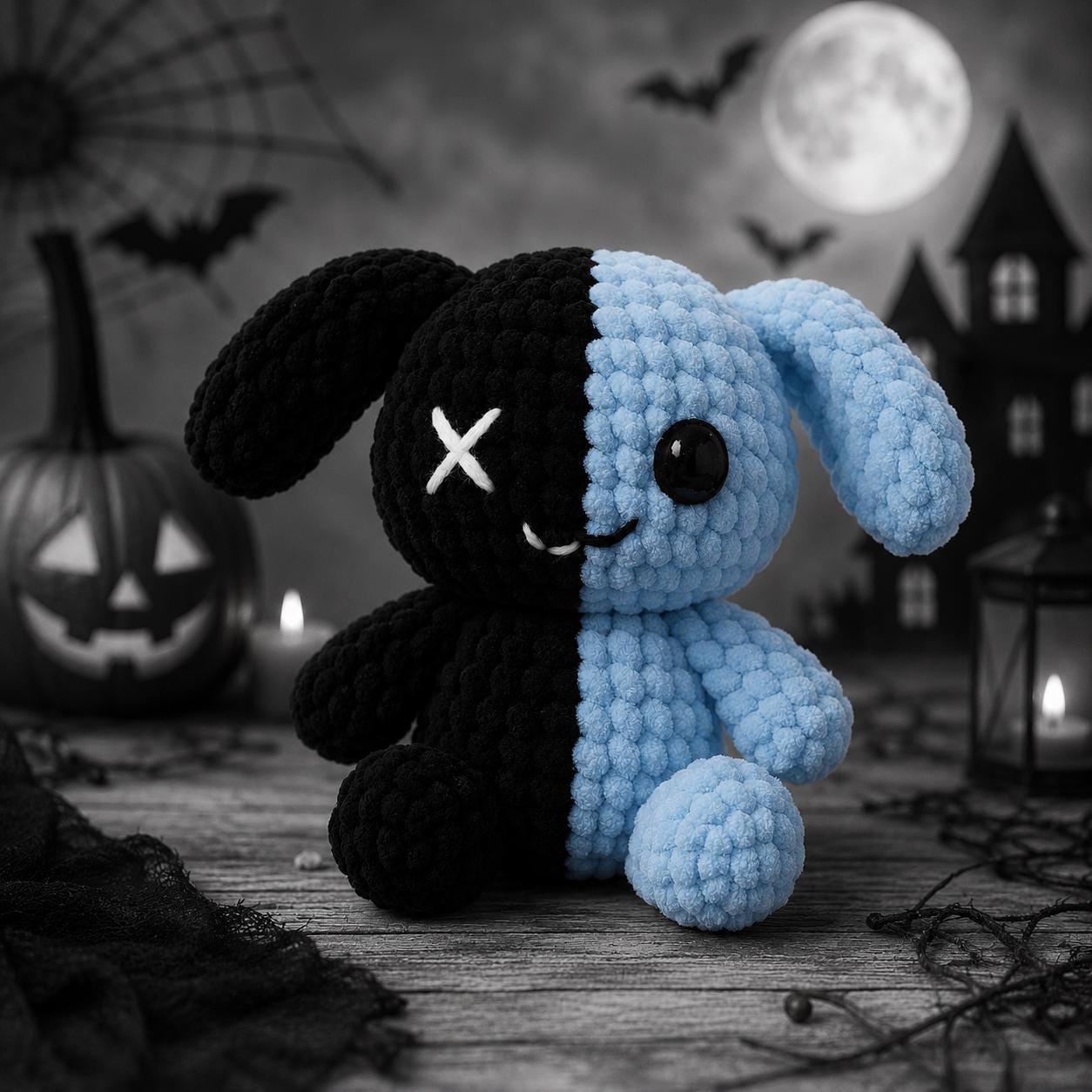 Skeleton Bunny Crochet Pattern Pastel Goth Amigurumi