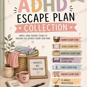 ADHD Escape Plan Collection | Printable Home Reset Workbook (Digital Download) image 2