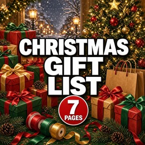 Christmas Gift List Printable | Christmas Shopping List, Fillable Gift Tracker PDF, Gift Budget, Kids Wish List, Stocking Stuffer Log
