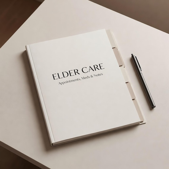 Elder Care Organizer Printable, Senior Appointment Notes and Care Tracker PDF Word