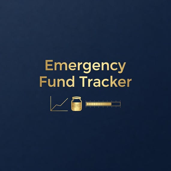 Emergency Fund Tracker Printable, Savings Goal Spreadsheet and Money Planner preview image from SteadyStackStudio
