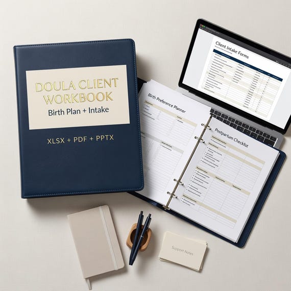 Doula Client Workbook, Birth Preference Planner, Intake Forms and Postpartum Checklist