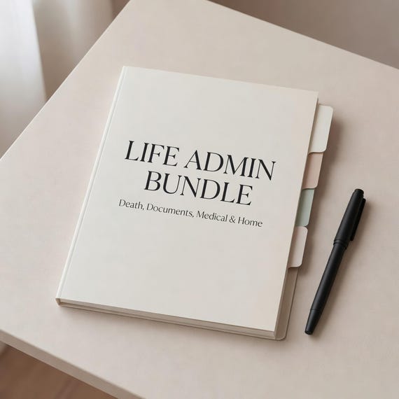 Complete Life Admin Binder Bundle, Death Binder Emergency Organizer and Family Planner PDF Word