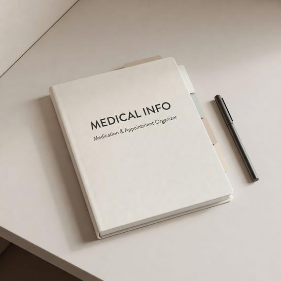 Medical Information Binder Printable, Medication List and Appointment Tracker PDF Word