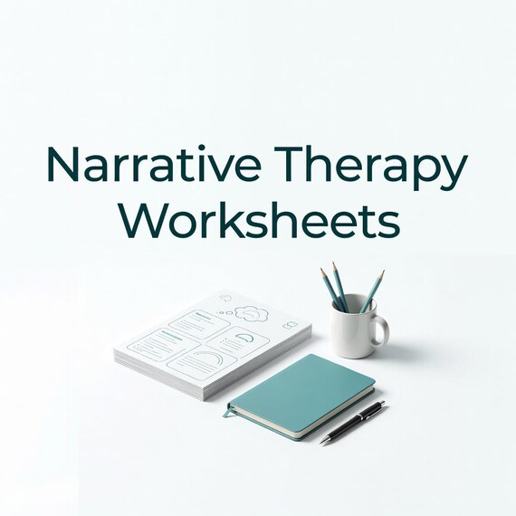 Narrative Therapy Worksheets for Teens Adults, Printable Counseling Tools PDF preview image from SteadyStackStudio