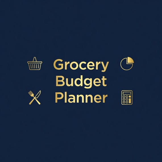 Grocery Budget Planner Printable, Meal Cost Tracker and Shopping Spreadsheet preview image from SteadyStackStudio