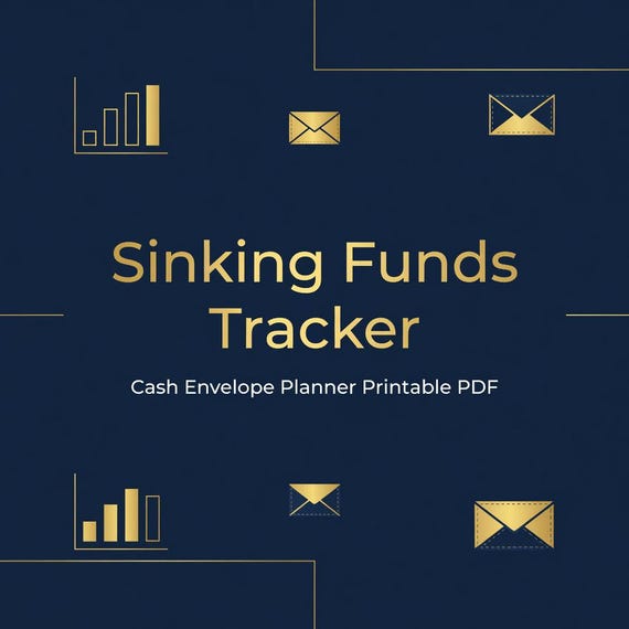 Sinking Funds Tracker Spreadsheet, Cash Envelope Planner Printable PDF preview image from SteadyStackStudio