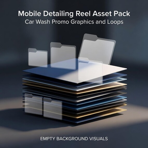 Mobile Detailing Reel Asset Pack, Car Wash Promo Graphics and Loops preview 1
